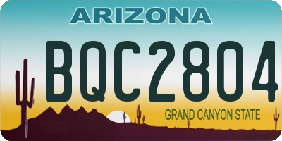 AZ license plate BQC2804