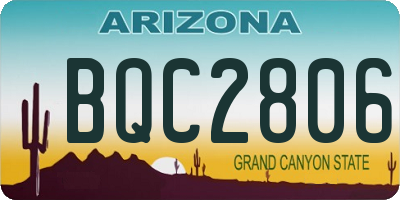 AZ license plate BQC2806