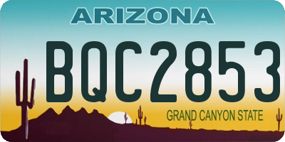 AZ license plate BQC2853