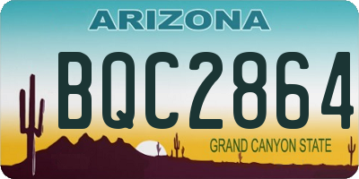 AZ license plate BQC2864