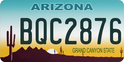 AZ license plate BQC2876