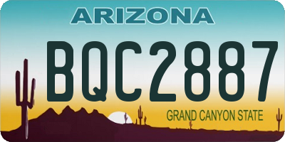 AZ license plate BQC2887