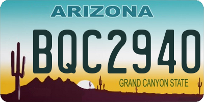 AZ license plate BQC2940