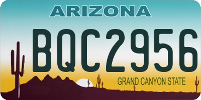 AZ license plate BQC2956