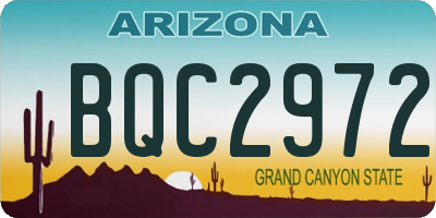 AZ license plate BQC2972