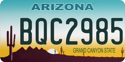 AZ license plate BQC2985