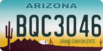 AZ license plate BQC3046