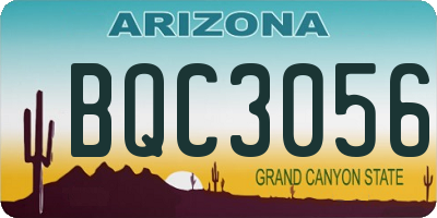 AZ license plate BQC3056