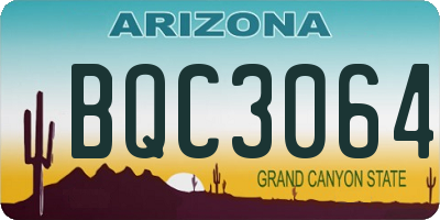 AZ license plate BQC3064