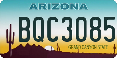 AZ license plate BQC3085