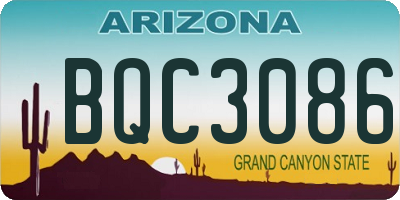 AZ license plate BQC3086
