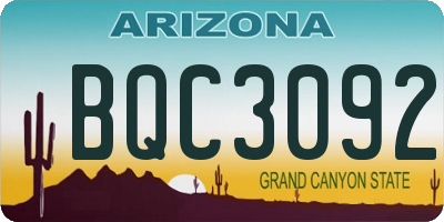 AZ license plate BQC3092