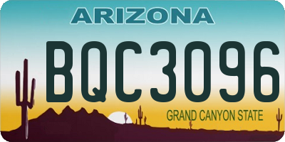 AZ license plate BQC3096