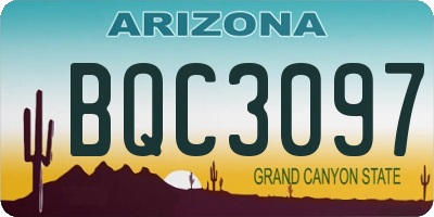 AZ license plate BQC3097