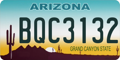 AZ license plate BQC3132