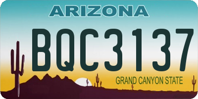 AZ license plate BQC3137