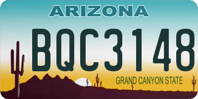 AZ license plate BQC3148