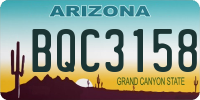 AZ license plate BQC3158
