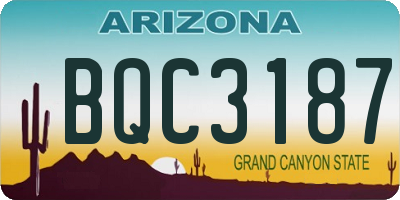 AZ license plate BQC3187