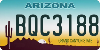 AZ license plate BQC3188
