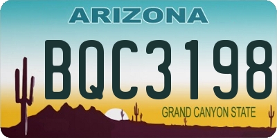 AZ license plate BQC3198