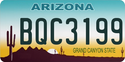 AZ license plate BQC3199