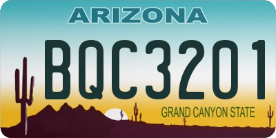 AZ license plate BQC3201