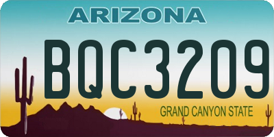 AZ license plate BQC3209