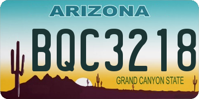 AZ license plate BQC3218
