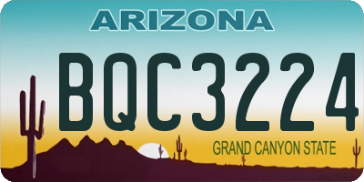AZ license plate BQC3224