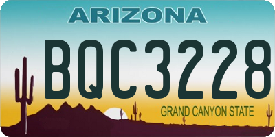 AZ license plate BQC3228