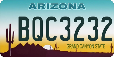 AZ license plate BQC3232
