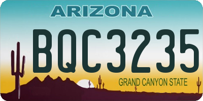 AZ license plate BQC3235