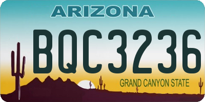 AZ license plate BQC3236