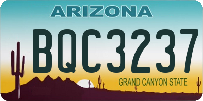 AZ license plate BQC3237