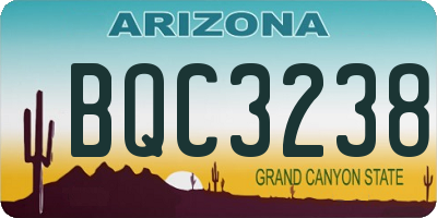 AZ license plate BQC3238