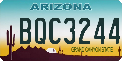 AZ license plate BQC3244