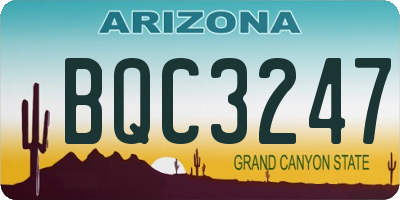 AZ license plate BQC3247