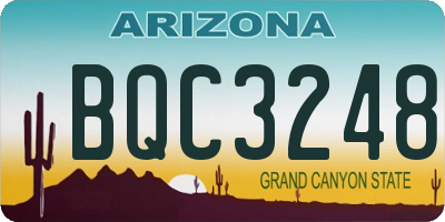 AZ license plate BQC3248