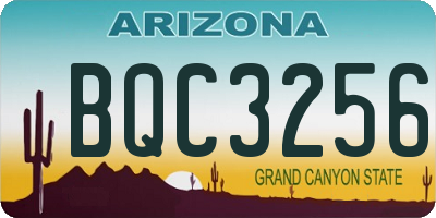 AZ license plate BQC3256