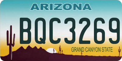 AZ license plate BQC3269