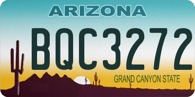 AZ license plate BQC3272