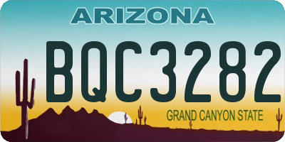 AZ license plate BQC3282