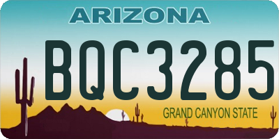 AZ license plate BQC3285
