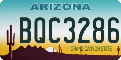 AZ license plate BQC3286