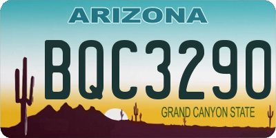 AZ license plate BQC3290