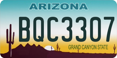 AZ license plate BQC3307