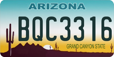 AZ license plate BQC3316