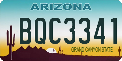 AZ license plate BQC3341
