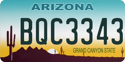 AZ license plate BQC3343